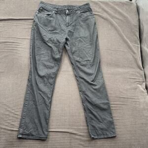 Prana Pants Mens 34x32 Gray Slim Fit Stretch Denim Straight Leg Casual Jeans
